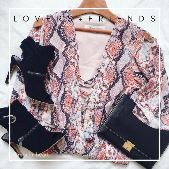 Lovers + Friends Dusty Python Printed Romper - Picture 8 of 8